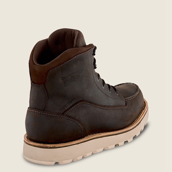 Red Wing Mens Traction Tred Lite - 6-inch Waterproof Soft Toe - Work Boots Dark Brown - 4768KNLTO